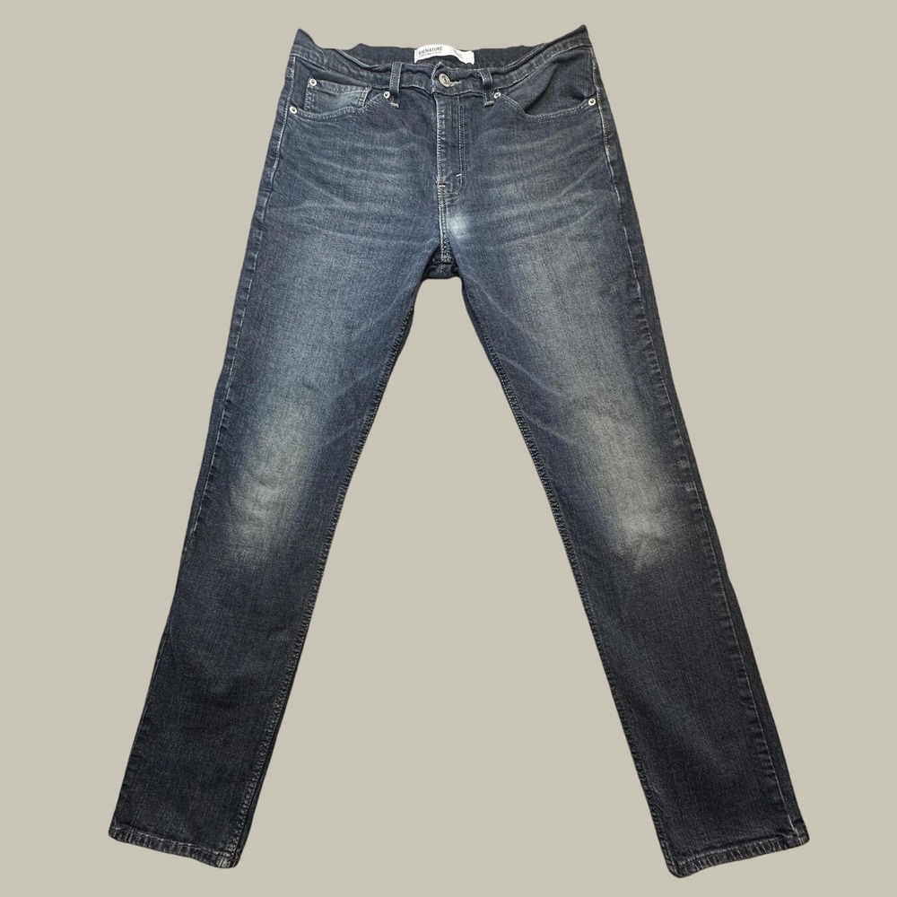 Levi's Signature Jeans Mens 33x32 S37 Slim Dark Wash Blue Stretch Denim Casual